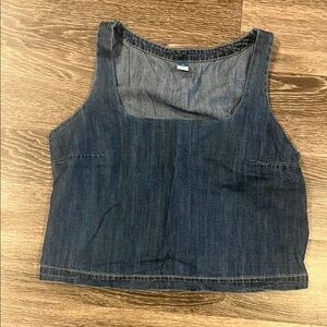 Old Navy Blue Denim Crop Top